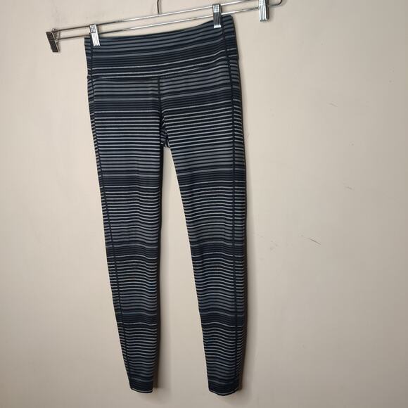 Athleta Chaturanga Tight Striped Black Grey - Picture 4 of 9